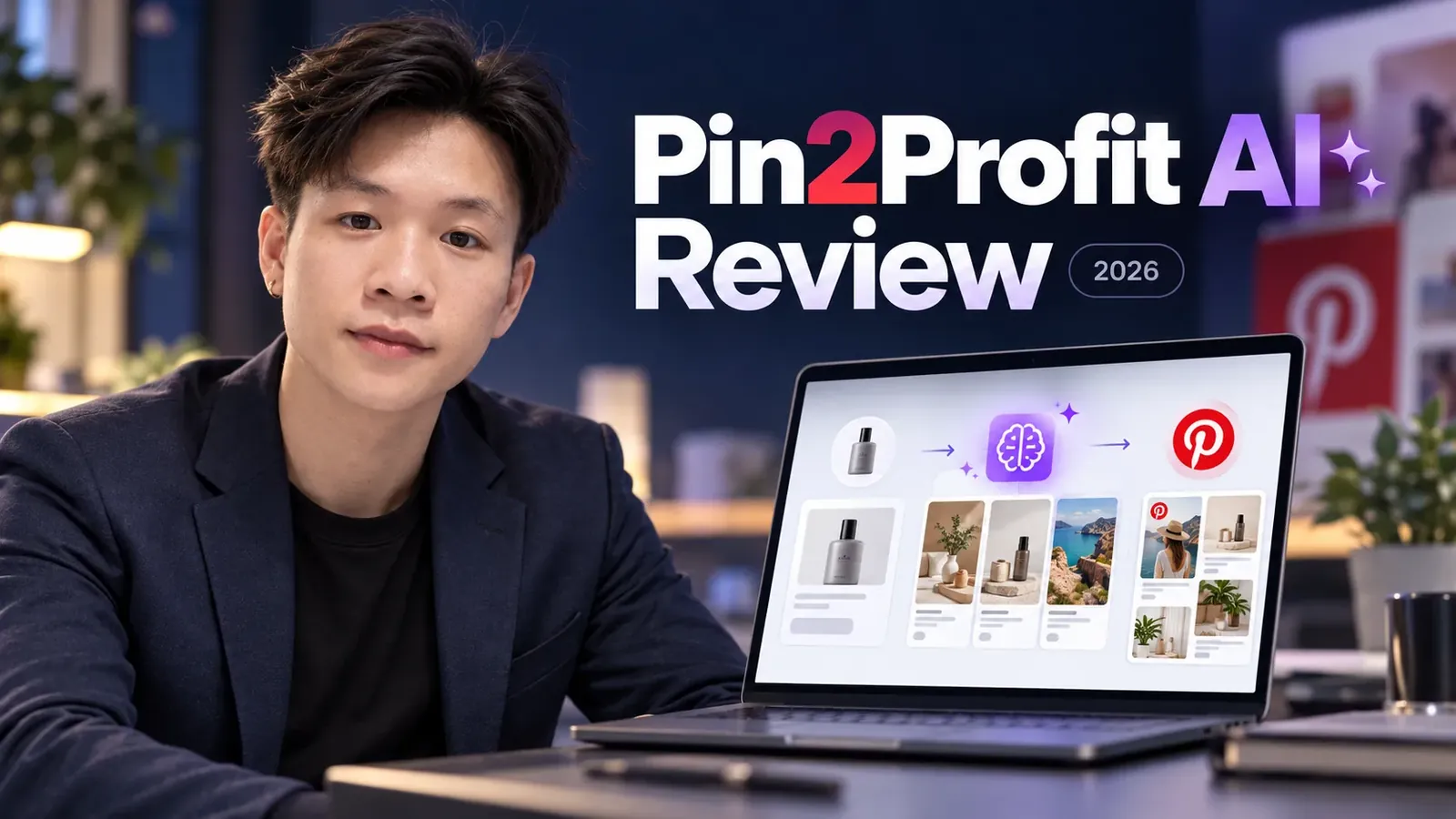 Smartphone showing a Pinterest pin card for an Amazon affiliate campaign